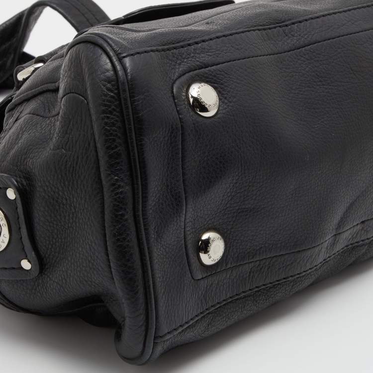 Pre Owned Marc by Marc Jacobs Black Leather Totally Turnlock Benny Satchel