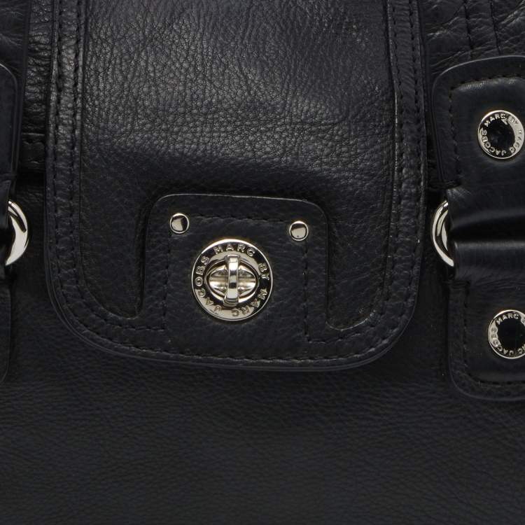 Pre Owned Marc by Marc Jacobs Black Leather Totally Turnlock Benny Satchel