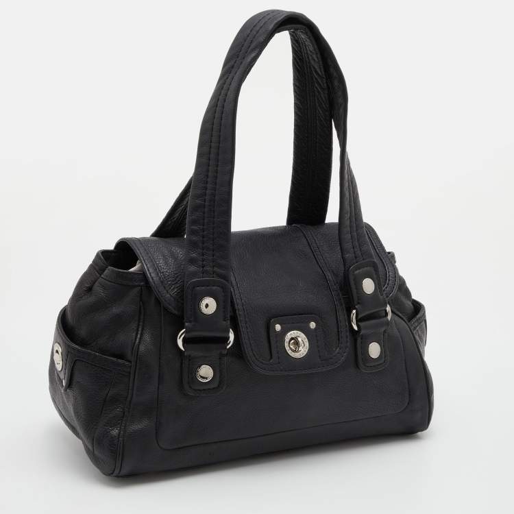 Pre Owned Marc by Marc Jacobs Black Leather Totally Turnlock Benny Satchel