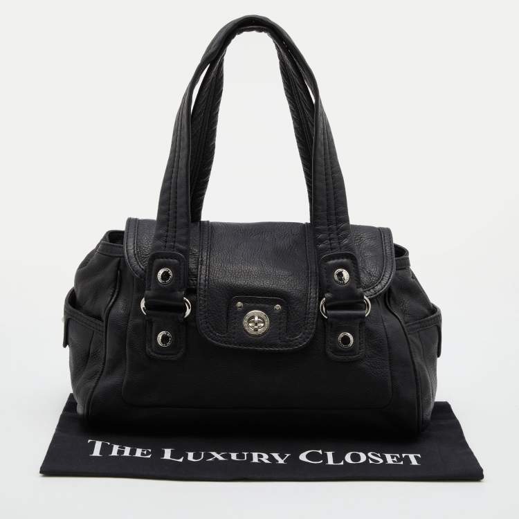 Pre Owned Marc by Marc Jacobs Black Leather Totally Turnlock Benny Satchel