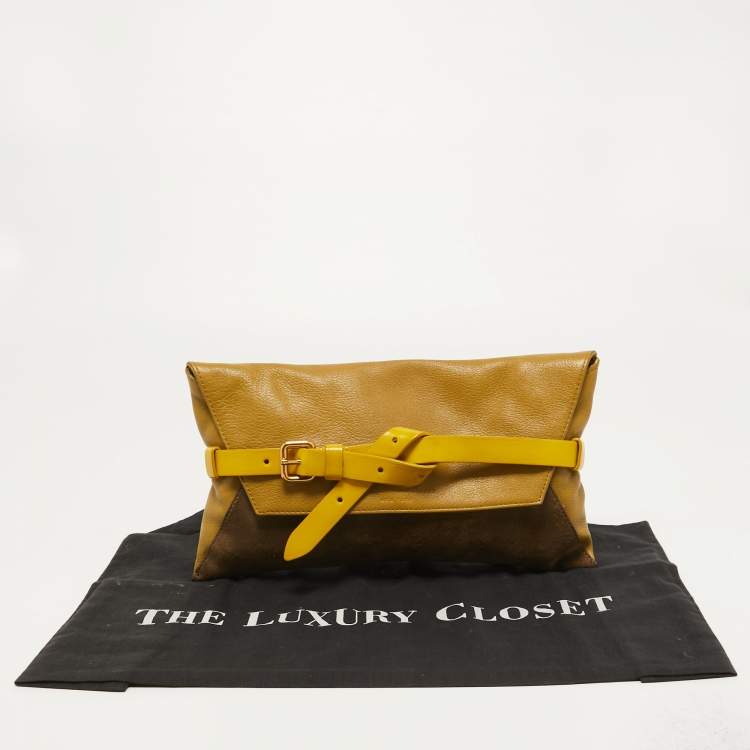 Pre Owned Marc by Marc Jacobs Tri Color Leather and Suede Belt Clutch