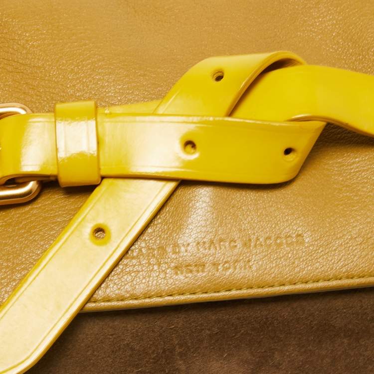 Pre Owned Marc by Marc Jacobs Tri Color Leather and Suede Belt Clutch
