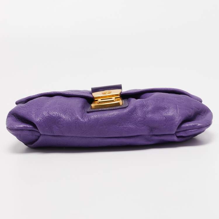 Pre Owned Marc by Marc Jacobs Purple Embossed Leather Clutch