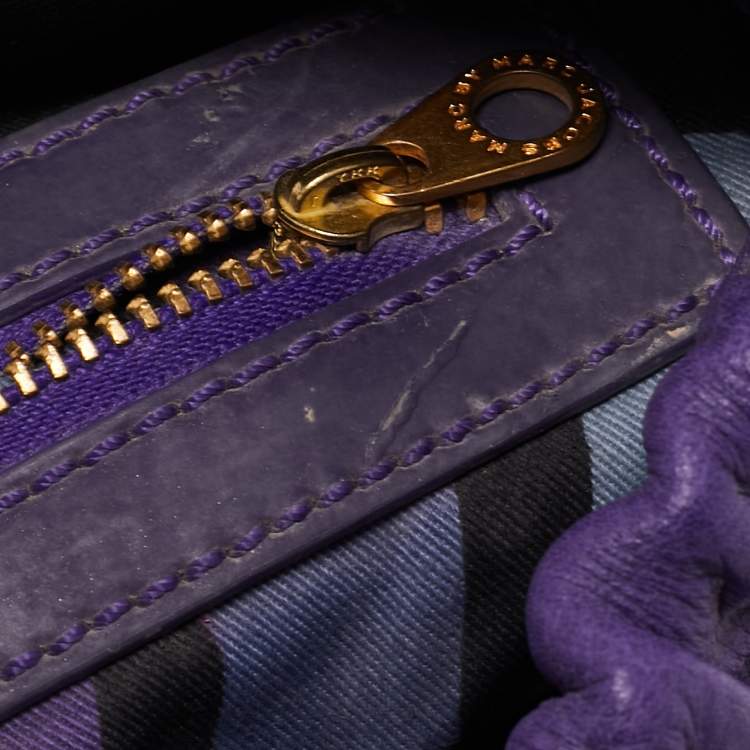 Pre Owned Marc by Marc Jacobs Purple Embossed Leather Clutch