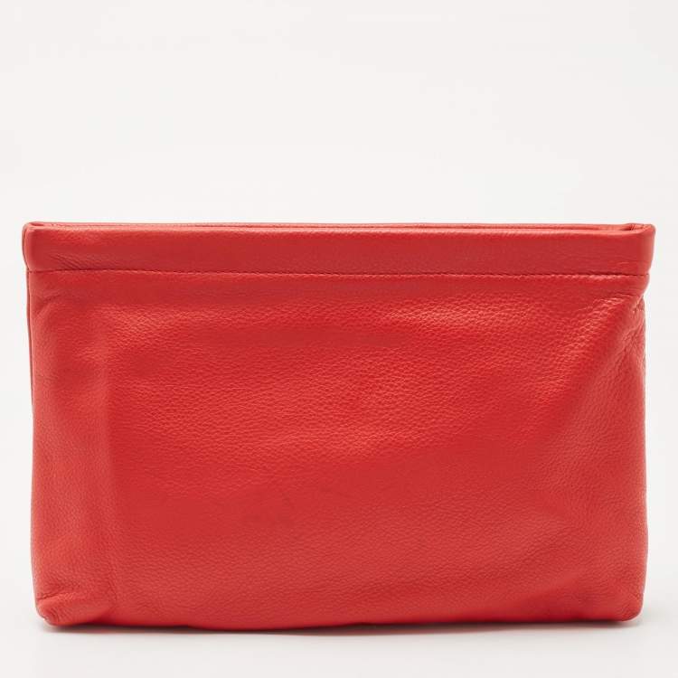 Pre Owned Marc by Marc Jacobs Red Leather Can't Clutch