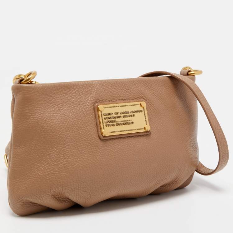Pre Owned Marc by Marc Jacobs Light Brown Leather Classic Q Percy Crossbody Bag
