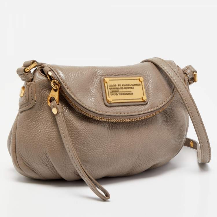 Pre Owned Marc by Marc Jacobs Taupe Leather Classic Q Natasha Crossbody Bag