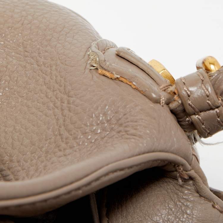 Pre Owned Marc by Marc Jacobs Taupe Leather Classic Q Natasha Crossbody Bag
