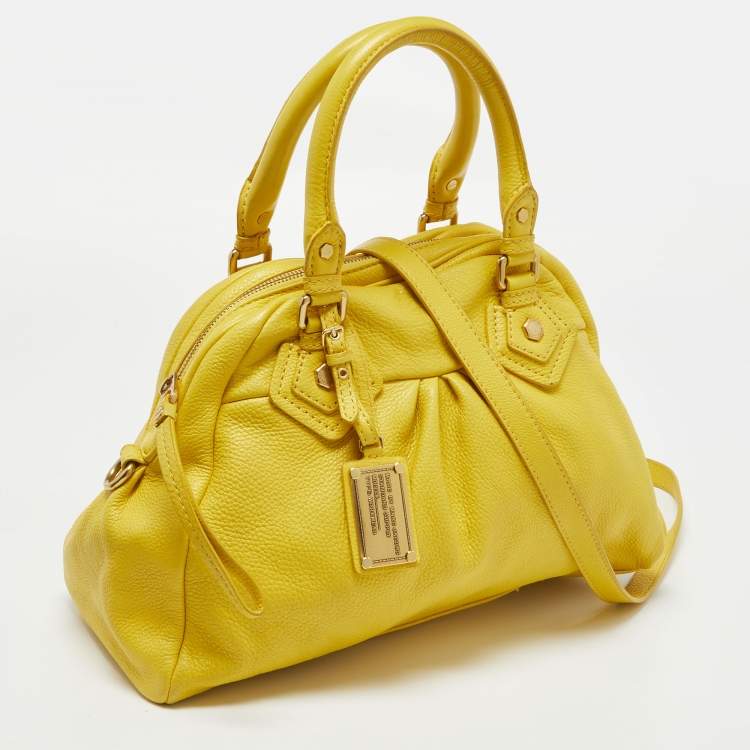 Pre Owned Marc by Marc Jacobs Yellow Leather Classic Q Baby Aidan Satchel
