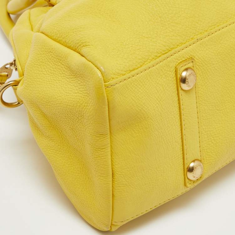Pre Owned Marc by Marc Jacobs Yellow Leather Classic Q Baby Aidan Satchel