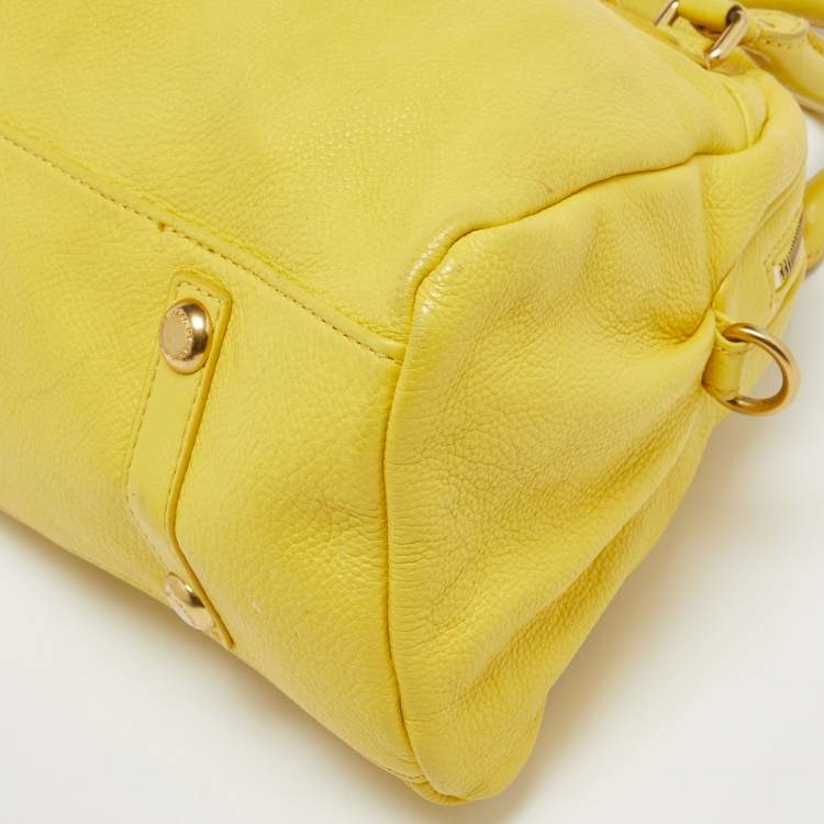 Pre Owned Marc by Marc Jacobs Yellow Leather Classic Q Baby Aidan Satchel