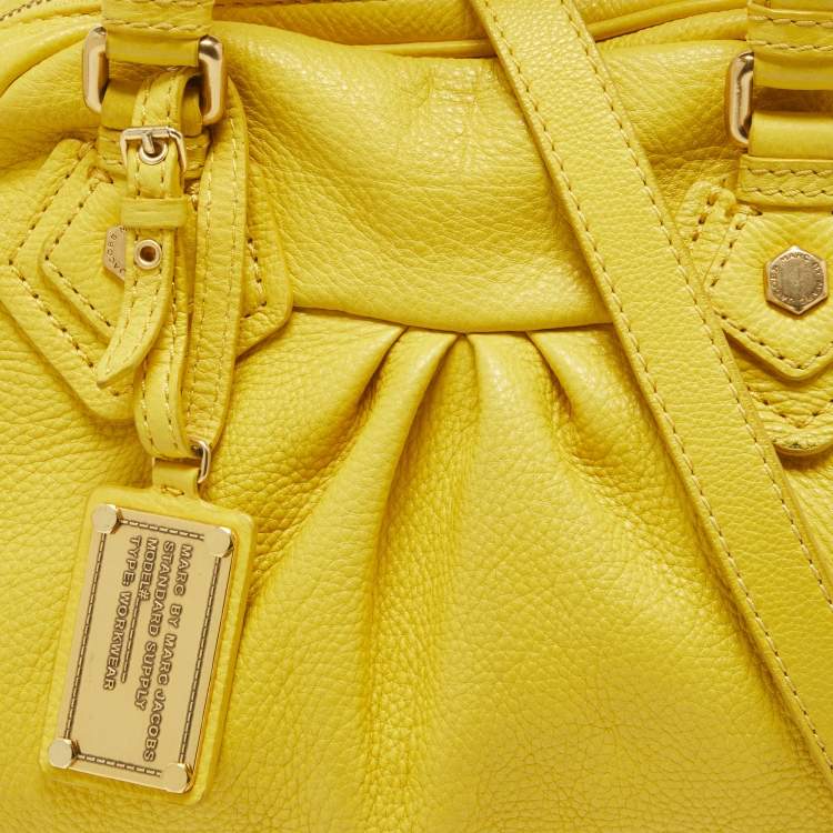 Pre Owned Marc by Marc Jacobs Yellow Leather Classic Q Baby Aidan Satchel
