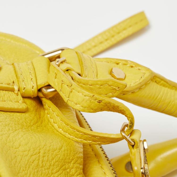 Pre Owned Marc by Marc Jacobs Yellow Leather Classic Q Baby Aidan Satchel