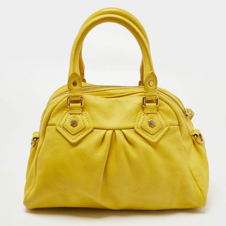 Pre Owned Marc by Marc Jacobs Yellow Leather Classic Q Baby Aidan Satchel