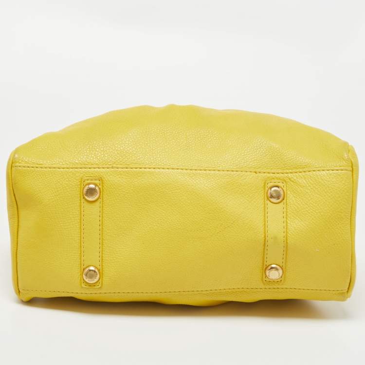 Pre Owned Marc by Marc Jacobs Yellow Leather Classic Q Baby Aidan Satchel