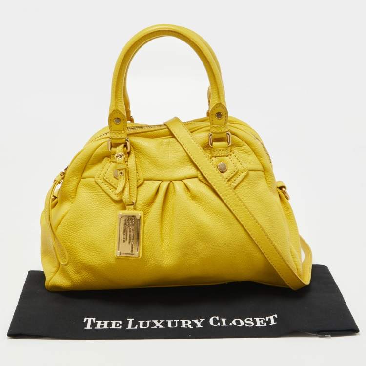 Pre Owned Marc by Marc Jacobs Yellow Leather Classic Q Baby Aidan Satchel