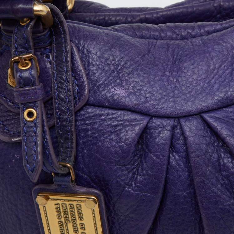 Pre Owned Marc by Marc Jacobs Purple Leather Classic Q Baby Groovee Bag