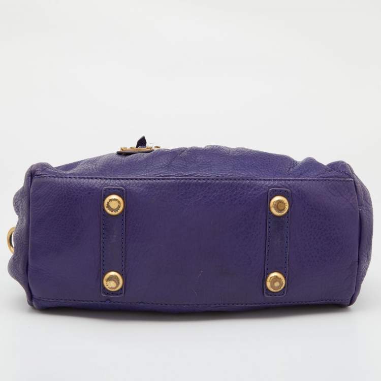 Pre Owned Marc by Marc Jacobs Purple Leather Classic Q Baby Groovee Bag