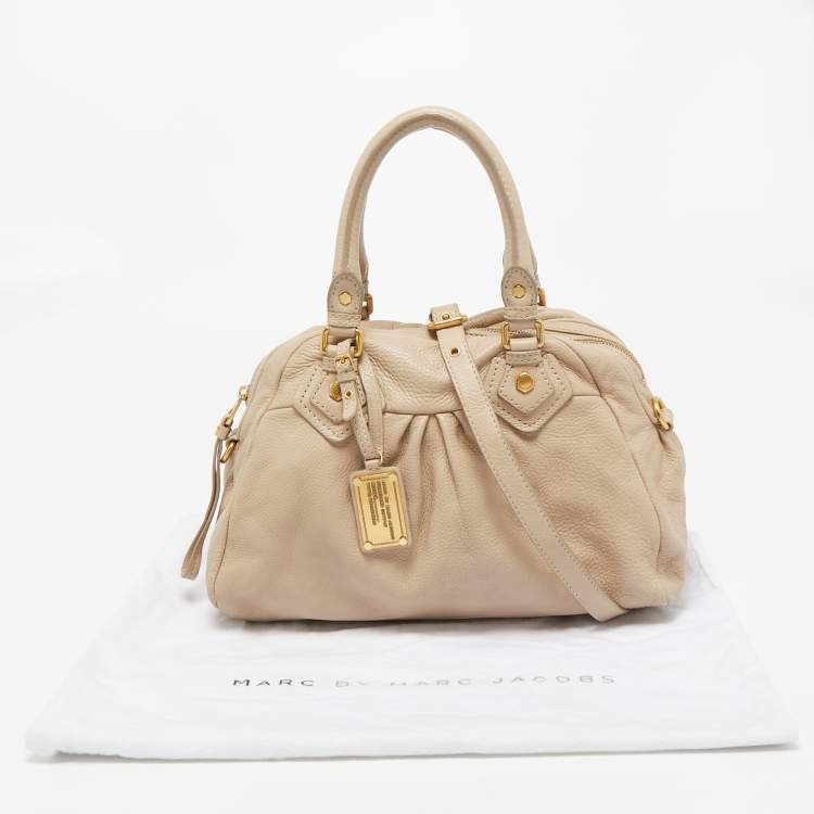 Pre Owned Marc by Marc Jacobs Beige Leather Classic Q Baby Groovee Satchel