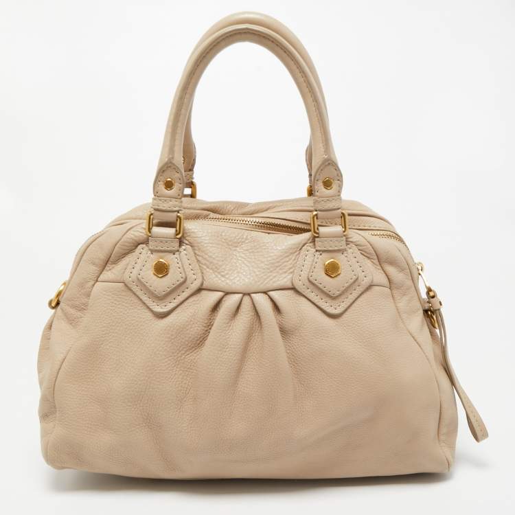 Pre Owned Marc by Marc Jacobs Beige Leather Classic Q Baby Groovee Satchel