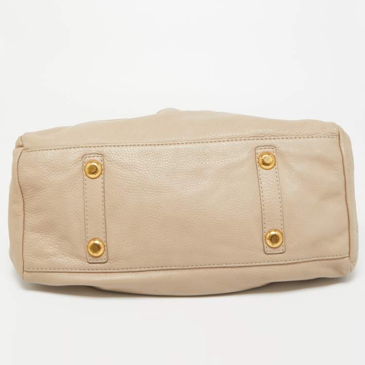 Pre Owned Marc by Marc Jacobs Beige Leather Classic Q Baby Groovee Satchel