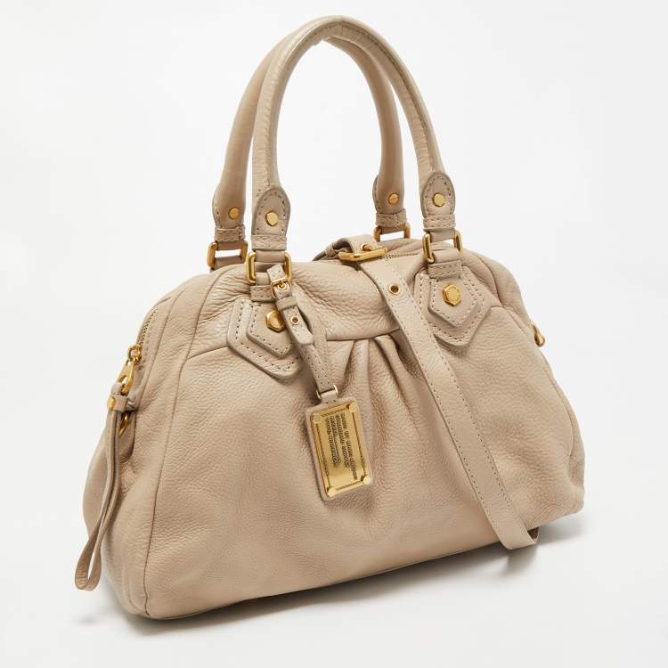 Pre Owned Marc by Marc Jacobs Beige Leather Classic Q Baby Groovee Satchel
