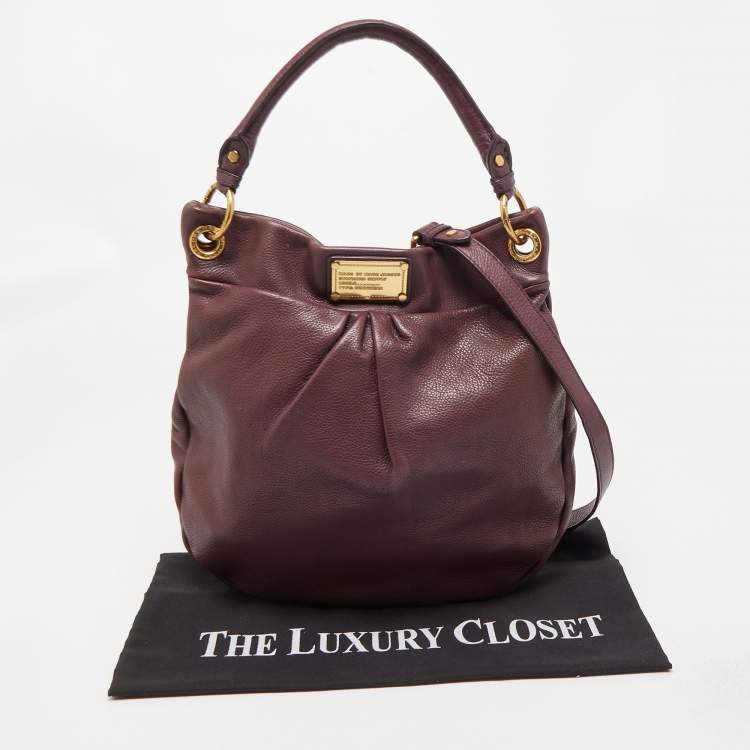 Pre Owned Marc by Marc Jacobs Prune Leather Classic Q Hillier Hobo