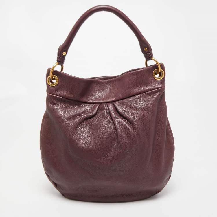 Pre Owned Marc by Marc Jacobs Prune Leather Classic Q Hillier Hobo