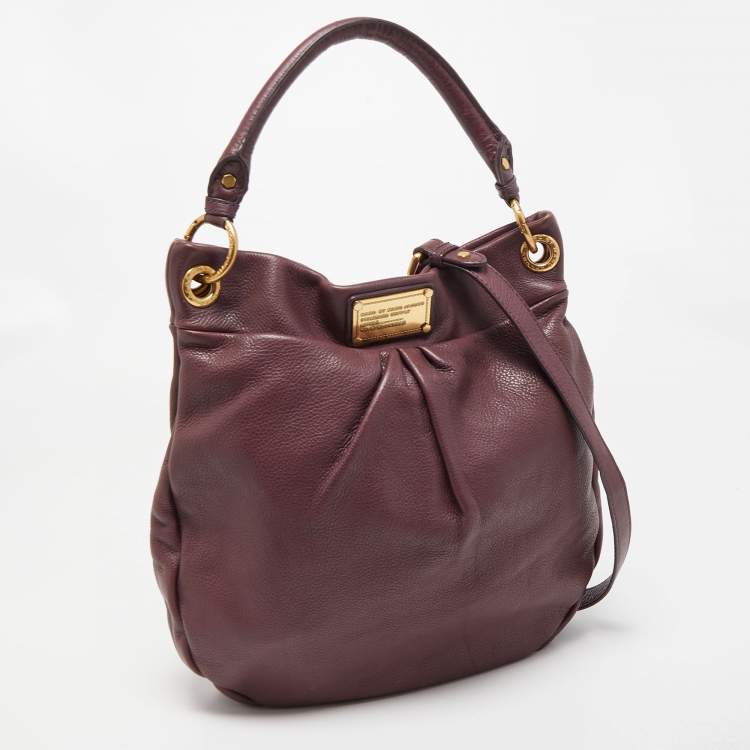 Pre Owned Marc by Marc Jacobs Prune Leather Classic Q Hillier Hobo