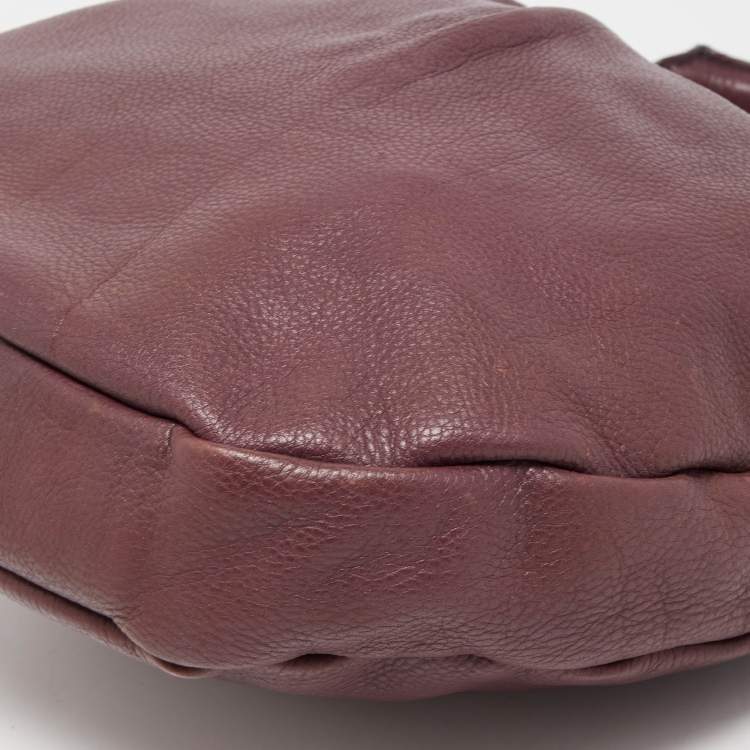 Pre Owned Marc by Marc Jacobs Prune Leather Classic Q Hillier Hobo