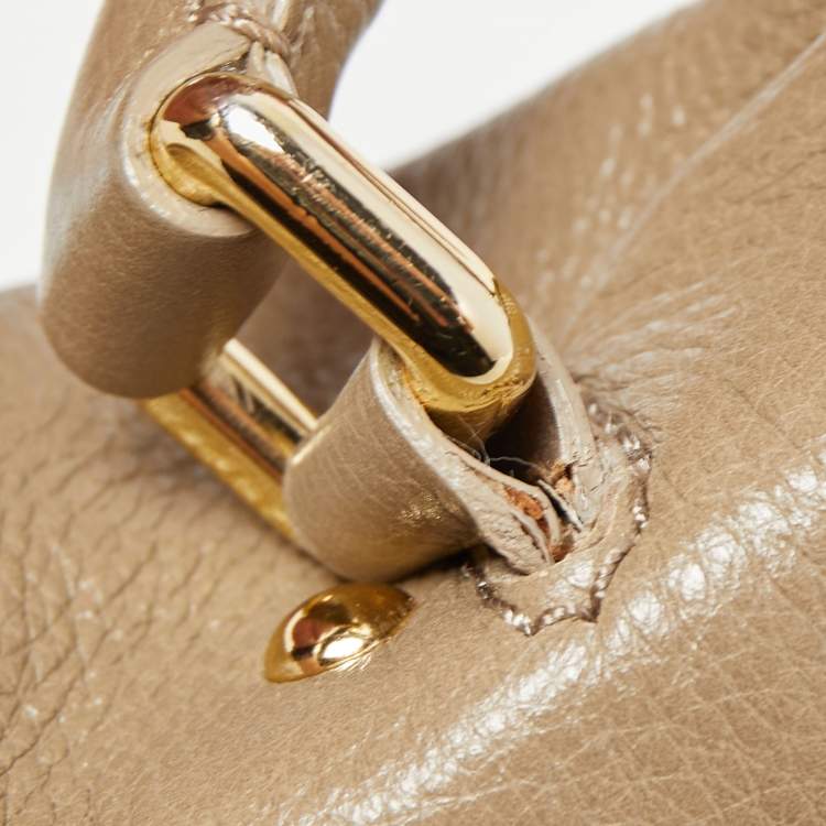 Pre Owned Marc by Marc Jacobs Beige Leather Foldable Top Handle Bag