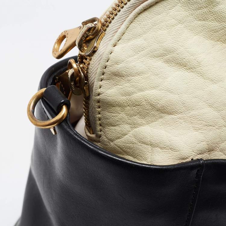 Pre Owned Marc by Marc Jacobs Black/Light Yellow Leather Zip Tote