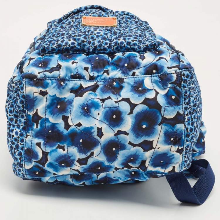 Pre Owned Marc by Marc Jacobs Blue Floral Nylon Backpack