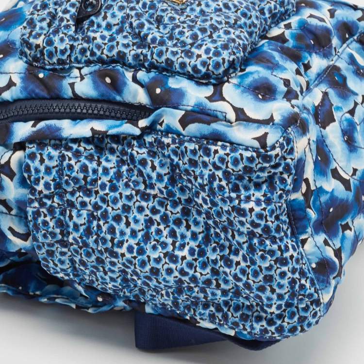 Pre Owned Marc by Marc Jacobs Blue Floral Nylon Backpack