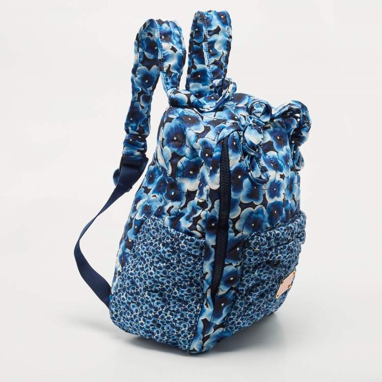 Pre Owned Marc by Marc Jacobs Blue Floral Nylon Backpack