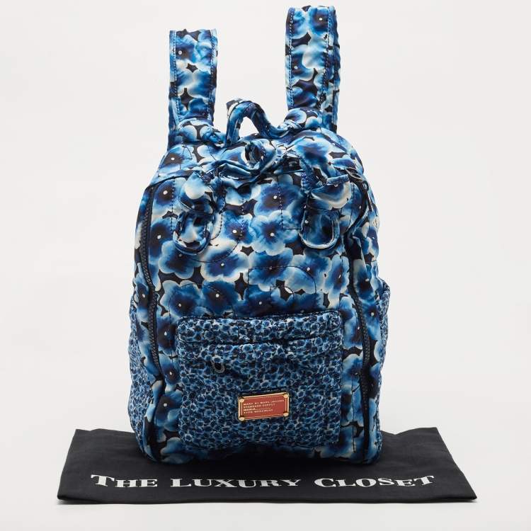 Pre Owned Marc by Marc Jacobs Blue Floral Nylon Backpack