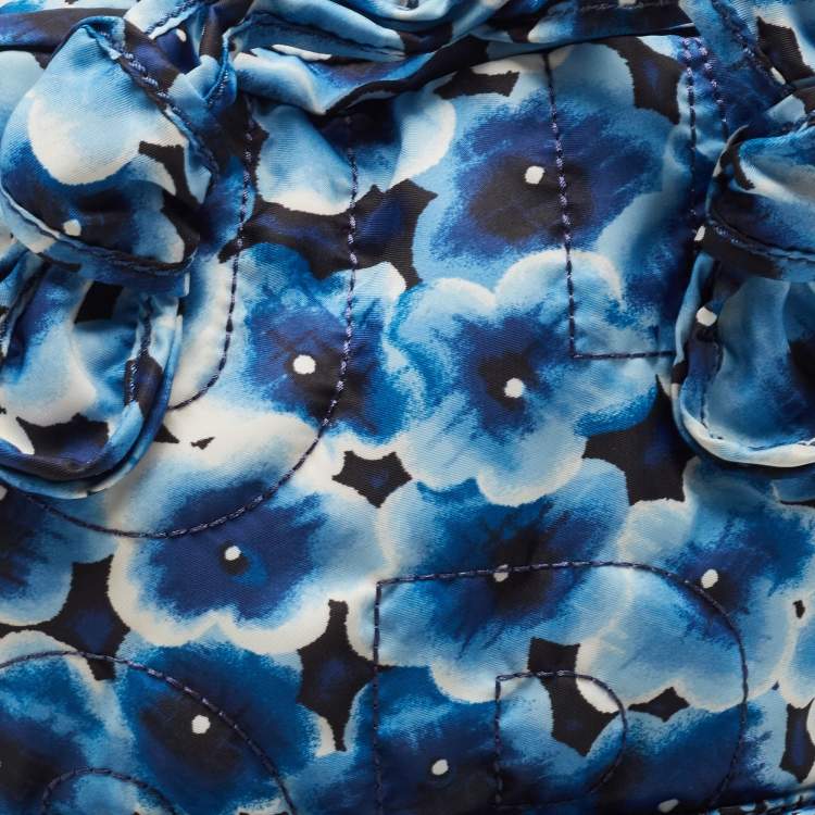 Pre Owned Marc by Marc Jacobs Blue Floral Nylon Backpack