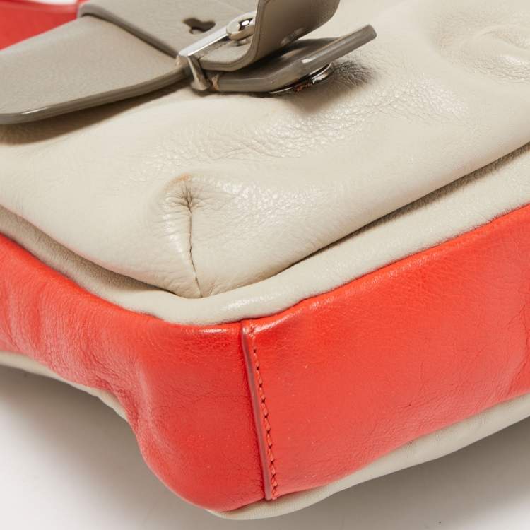 Pre Owned Marc by Marc Jacobs Grey/Red Leather Werdie Camera Crossbody Bag