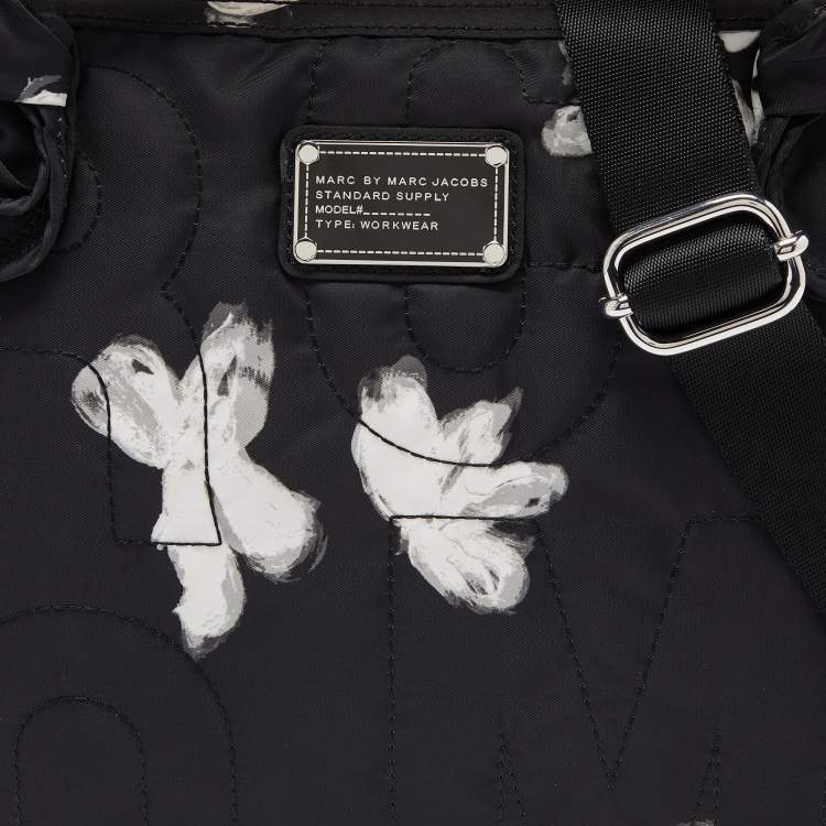 Pre Owned Marc By Marc Jacobs Black Printed Nylon Pretty 15 Laptop Bag
