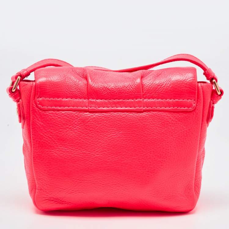 Pre Owned Marc by Marc Jacobs Neon Red Leather Classic Q Karlie Crossbody Bag