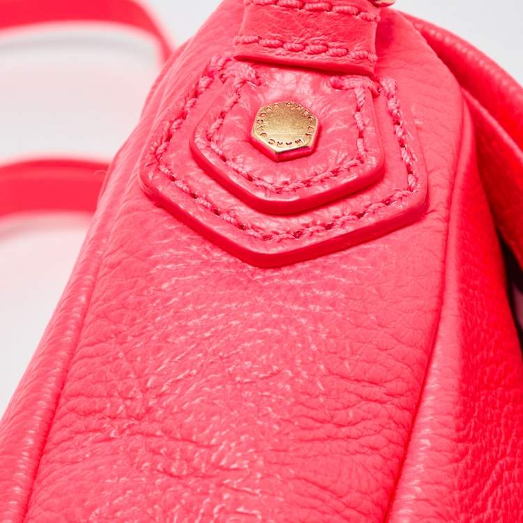 Pre Owned Marc by Marc Jacobs Neon Red Leather Classic Q Karlie Crossbody Bag