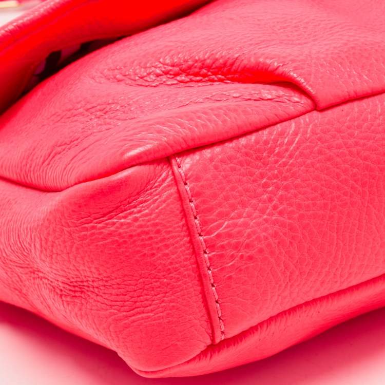 Pre Owned Marc by Marc Jacobs Neon Red Leather Classic Q Karlie Crossbody Bag