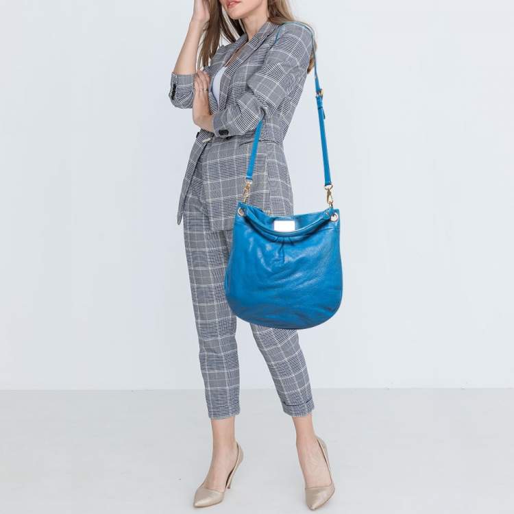 Pre Owned Marc by Marc Jacobs Blue Leather Classic Q Hillier Hobo