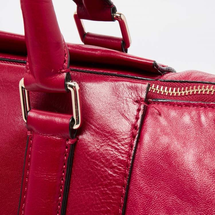 Pre Owned Marc by Marc Jacobs Red Leather Zip Shopper Tote