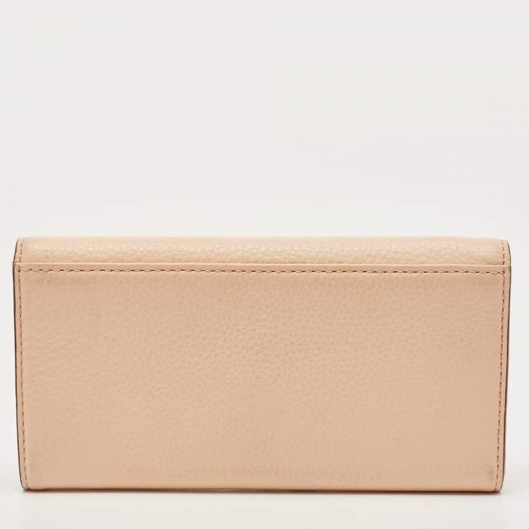 Pre Owned Marc by Marc Jacobs Peach Leather Too Hot To Handle Trifold Wallet