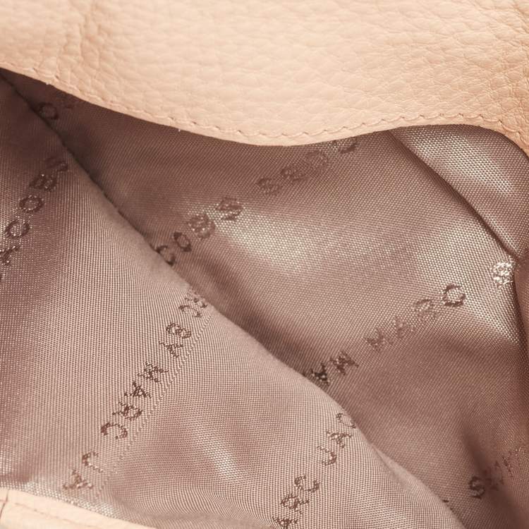 Pre Owned Marc by Marc Jacobs Peach Leather Too Hot To Handle Trifold Wallet