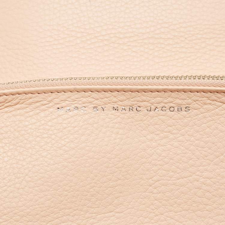 Pre Owned Marc by Marc Jacobs Peach Leather Too Hot To Handle Trifold Wallet