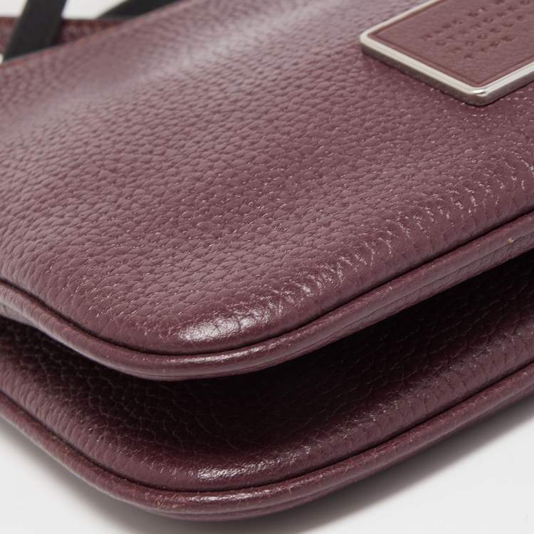 Pre Owned Marc by Marc Jacobs Plum Leather Ligero Double Percy Crossbody Bag