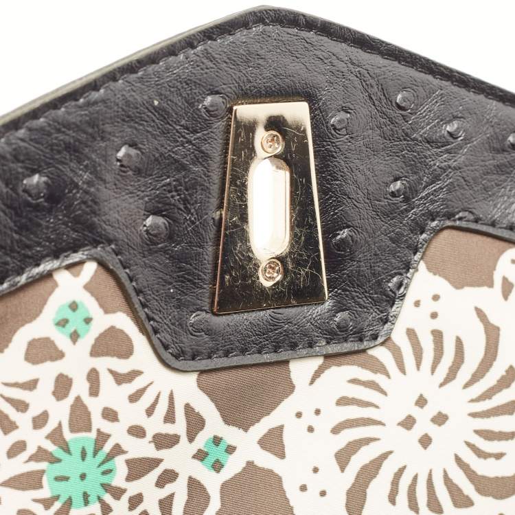 Pre Owned Marc by Marc Jacobs Black Ostrich Embossed Leather Flap Oversized Clutch