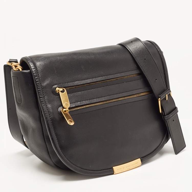 Pre Owned Marc By Marc Jacobs Black Leather Luna Messenger Bag